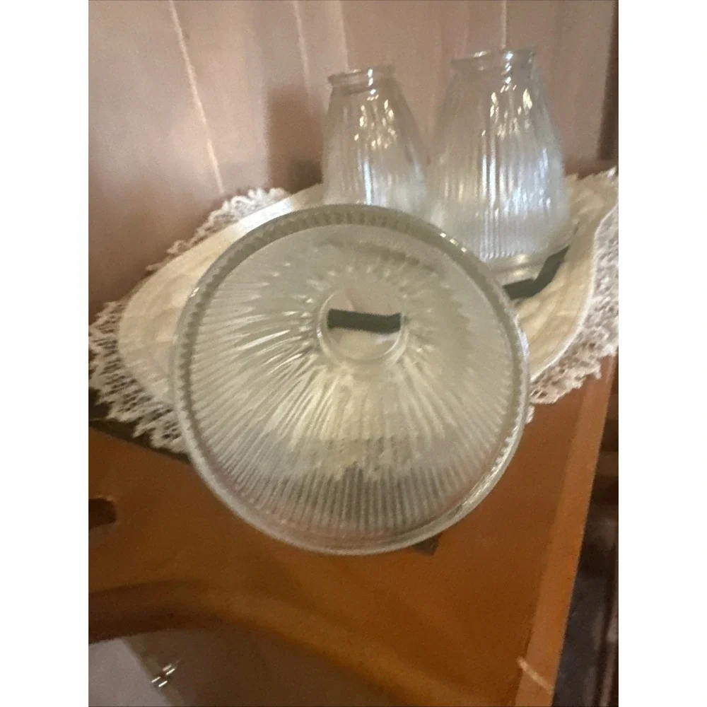 Holophane ribbed glass lamp shades Replacements